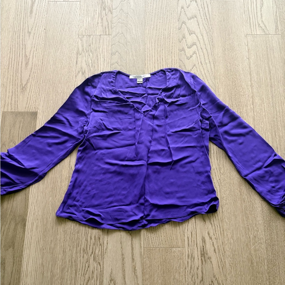 Diane Von Furstenberg Purple Silk Blouse